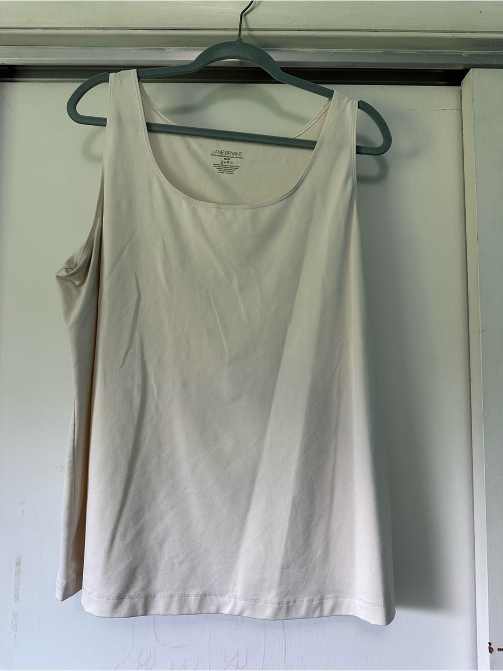 Lane Bryant Soft Ivory Scoop Neck Tank